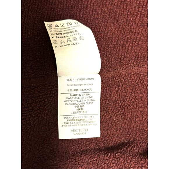 Arcteryx Size Small Covert Cardigan Women Activewear Full Zip Maroon - Picture 6 of 7